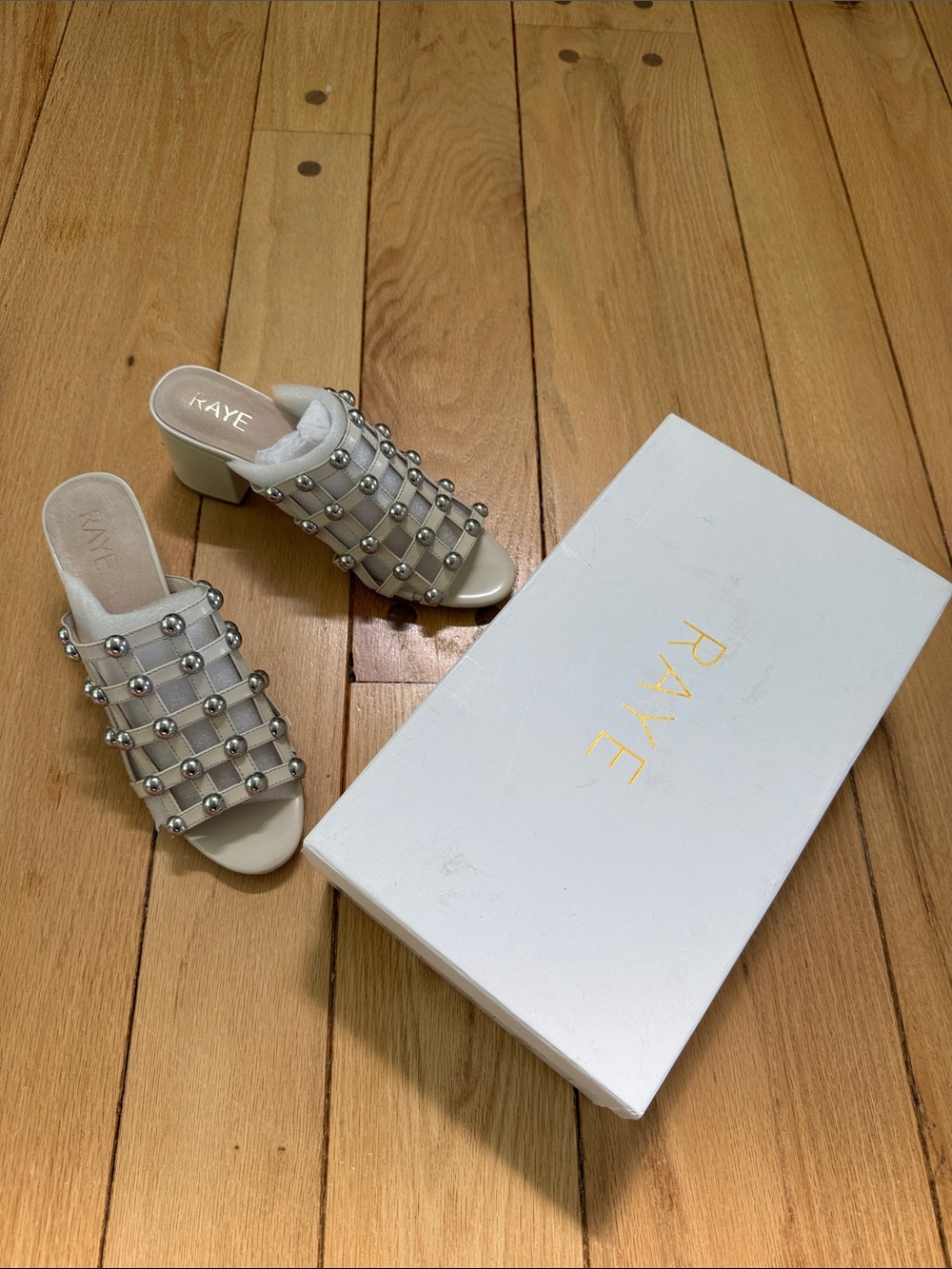 Raye Charles Studded Block Mules